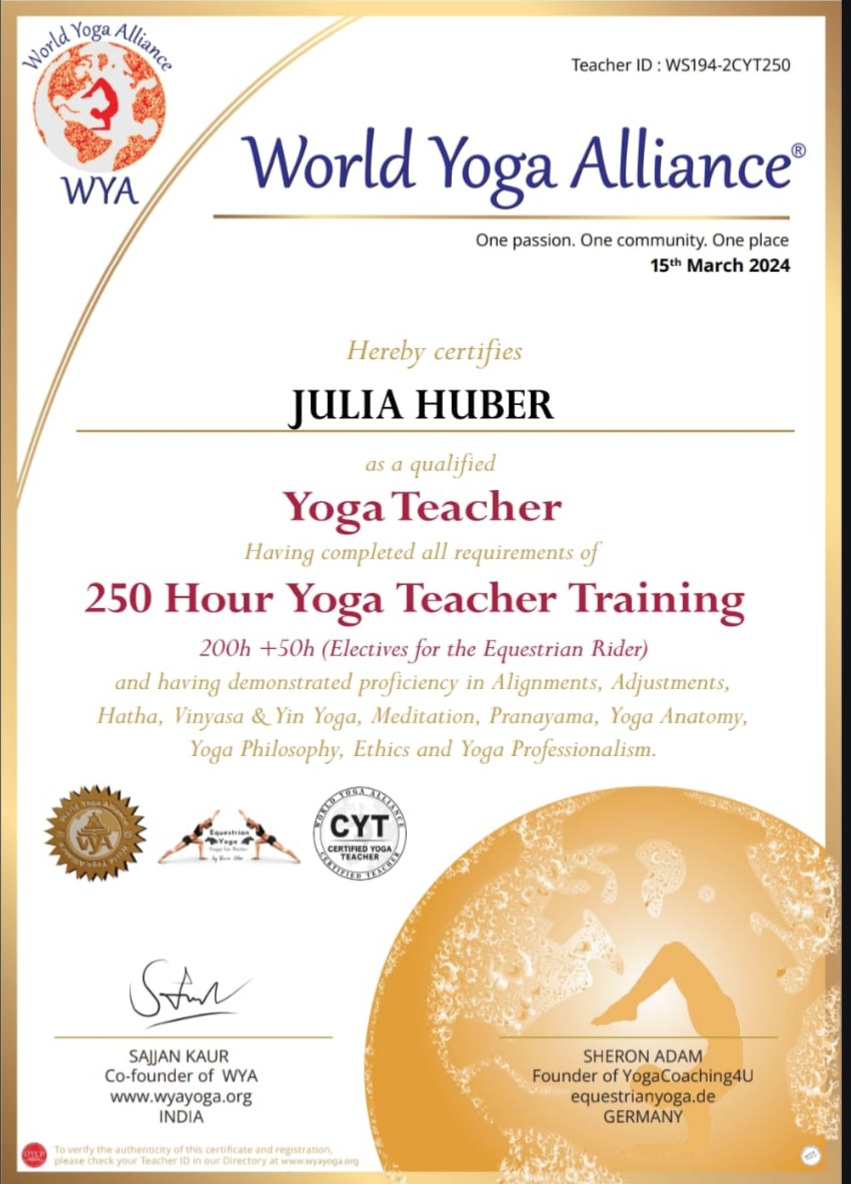 Zertifikat Yoga Teacher